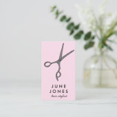 Haar Stylist Scissors Chic Minimal Line Art CUSTOM Visitekaartje (Staand voorkant)