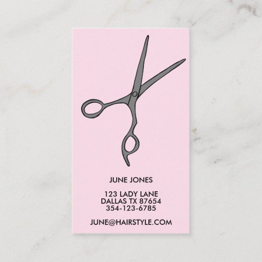 Haar Stylist Scissors Chic Minimal Line Art CUSTOM Visitekaartje (Achterkant)
