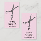 Haar Stylist Scissors Chic Minimal Line Art CUSTOM Visitekaartje (Voorkant / Achterkant)