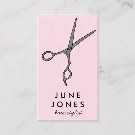Haar Stylist Scissors Chic Minimal Line Art CUSTOM Visitekaartje (Voorkant)