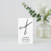 Haar Stylist Scissors Chic Minimal Line Art CUSTOM Visitekaartje (Staand voorkant)