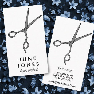 Haar Stylist Scissors Chic Minimal Line Art CUSTOM Visitekaartje