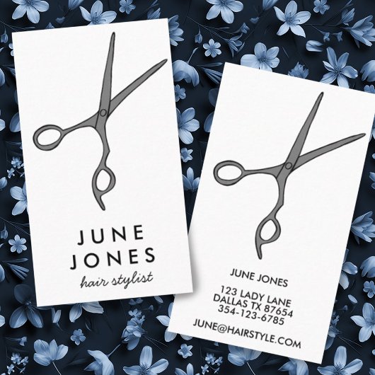 Haar Stylist Scissors Chic Minimal Line Art CUSTOM Visitekaartje