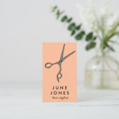 Haar Stylist Scissors Chic Minimal Line Art CUSTOM Visitekaartje (Staand voorkant)
