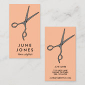 Haar Stylist Scissors Chic Minimal Line Art CUSTOM Visitekaartje (Voorkant / Achterkant)