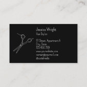 Haar Stylist Scissors Chic Simple Line Art Visitekaartje (Achterkant)