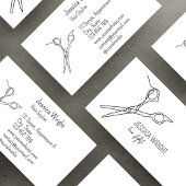Haar Stylist Scissors Chic Simple Line Art Visitekaartje