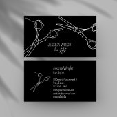 Haar Stylist Scissors Chic Simple Line Art Visitekaartje