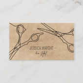 Haar Stylist Scissors Chic Simple Line Art Visitekaartje (Voorkant)