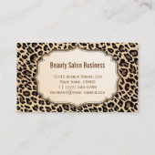 Haar Stylist Scissors Elegant Cream Leopard Print Visitekaartje (Achterkant)