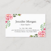 Haar Stylist Scissors Elegant Floral Wrapping Visitekaartje (Achterkant)