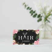 Haar Stylist Scissors Elegant Floral Wrapping Visitekaartje (Staand voorkant)