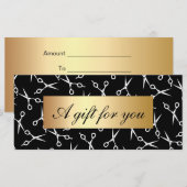 Haar Stylist Scissors Gold Label Cadeaubonnen (Voorkant / Achterkant)