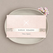 Haar Stylist Scissors Logo FAUX Sequin Pink Salon Visitekaartje