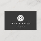 Haar Stylist Scissors Logo Silver en Black Visitekaartje (Voorkant)