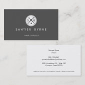 Haar Stylist Scissors Logo Silver en Grey Visitekaartje (Voorkant / Achterkant)