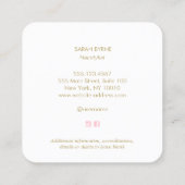 Haar Stylist Scissors Roze Embleem Vierkante Visitekaartje (Achterkant)