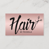 Haar Stylist Script Folie Roos Gold Appointment Afsprakenkaartje (Voorkant)