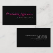 Haar Stylist Script Gray Pink Visitekaartje (Voorkant / Achterkant)