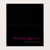 Haar Stylist Script Grijs Roze Trendy Gevouwen Visitekaartje (Buitenkant ongevouwen)
