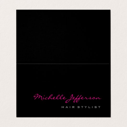 Haar Stylist Script Grijs Roze Trendy Gevouwen Visitekaartje (Buitenkant ongevouwen)
