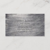Haar Stylist Script Grunge Metalic Beauty Salon Visitekaartje (Achterkant)