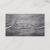 Haar Stylist Script Grunge Metalic Beauty Salon Visitekaartje (Voorkant)