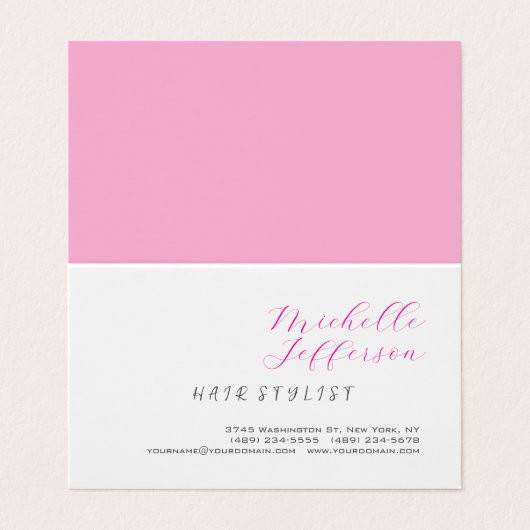 Haar Stylist Script Handschrift Trendy Gevouwen Visitekaartje (Buitenkant ongevouwen)