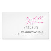 Haar Stylist Script Handschrift Trendy Magnetisch Visitekaartje (Voorkant)
