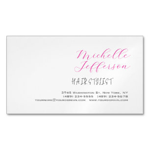 Haar Stylist Script Handschrift Trendy Magnetisch Visitekaartje