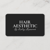 Haar Stylist Script Minimal Monogram Zwart Visitekaartje (Voorkant)