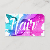 Haar Stylist Script Trendy Waterverf Appointment Afsprakenkaartje (Voorkant)
