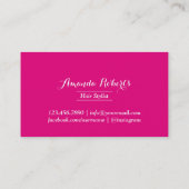Haar Stylist Simple Scissor Modern Hot Pink Visitekaartje (Achterkant)