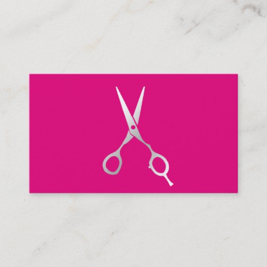 Haar Stylist Simple Scissor Modern Hot Pink Visitekaartje (Voorkant)