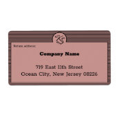 Haar Stylist Small Company Custom Text & Monogram Etiket (Voorkant)