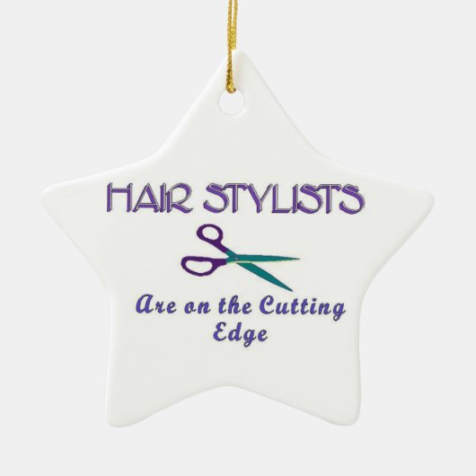 Haar Stylist snijkant Keramisch Ornament (Voorkant)