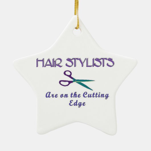 Haar Stylist snijkant Keramisch Ornament (Achterkant)