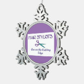 Haar Stylist snijkant Tin Sneeuwvlok Ornament (Rechts)