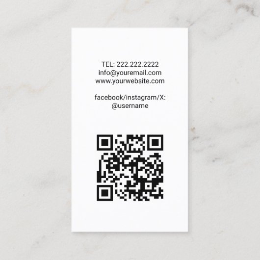 Haar Stylist Sprookje Schaar Doodle Zwart Salon Visitekaartje (Achterkant)