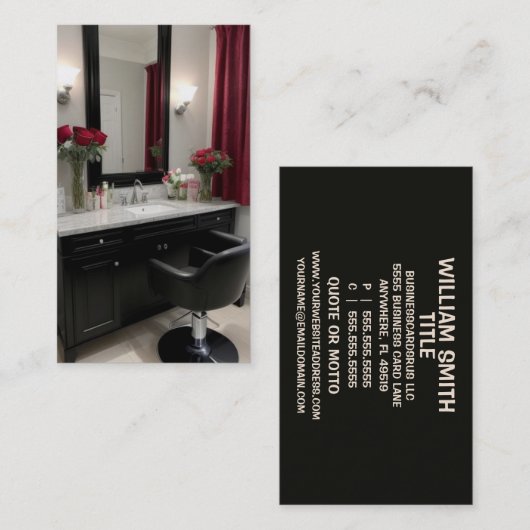 Haar Stylist Stijlvolle Elegantie Visitekaartje (Voorkant / Achterkant)