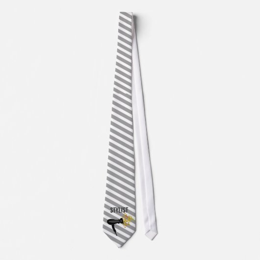 Haar Stylist Striped Patroon Elegant Style Stropdas (Voorkant)