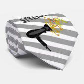 Haar Stylist Striped Patroon Elegant Style Stropdas (Opgerold)