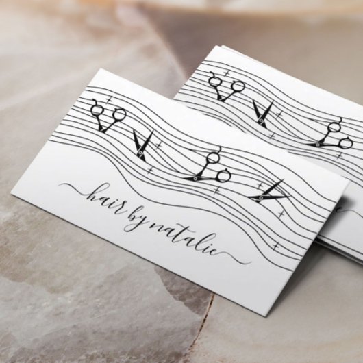 Haar Stylist stromende schaar Beauty Salon Visitekaartje