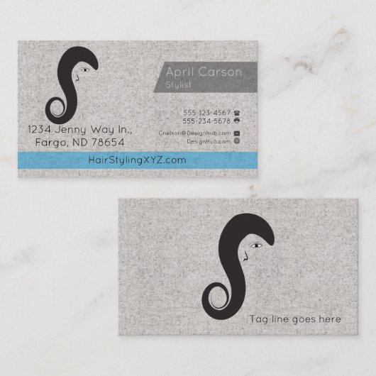 Haar Stylist Studio Custom visitekaartje (Voorkant / Achterkant)