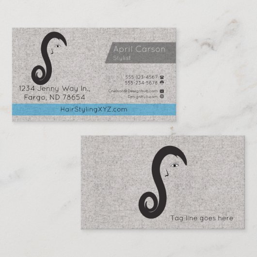 Haar Stylist Studio Custom visitekaartje (Voorkant / Achterkant)