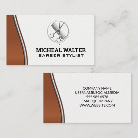 Haar Stylist Tools en Beauty Logo Visitekaartje (Voorkant / Achterkant)
