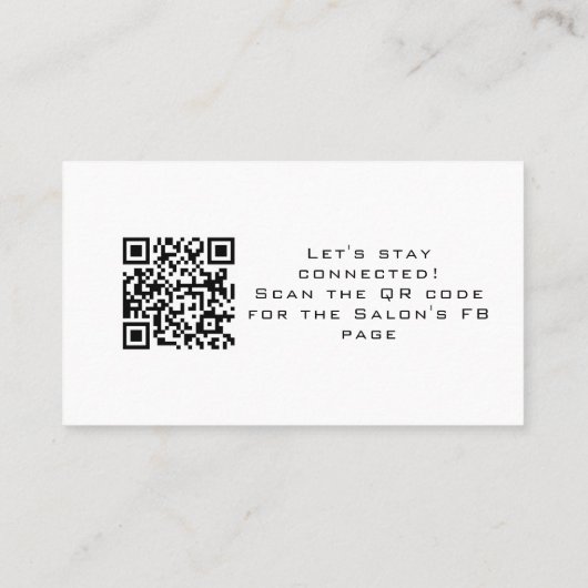 Haar Stylist Tools Moderne aangepaste QR Code Visitekaartje (Achterkant)