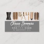 Haar Stylist Tools Moderne aangepaste QR Code Visitekaartje (Voorkant)