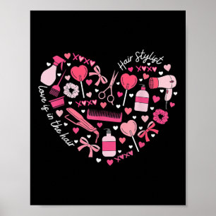 Haar Stylist Valentijnsdag Hart Kapper Cosm Poster