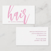 Haar Stylist Visitekaartje L Roze Modern Minimal (Voorkant / Achterkant)